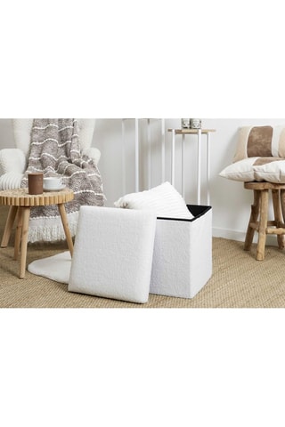 Pouf-coffre pliable - Blanc