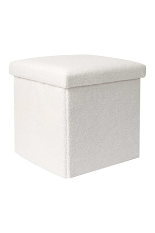 Pouf-coffre pliable - Blanc