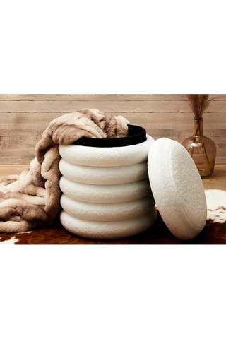 Pouf avec rangement Freya - Blanc