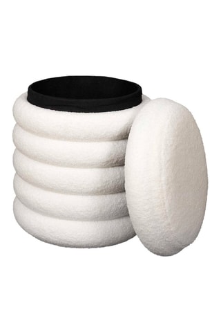 Pouf avec rangement Freya - Blanc