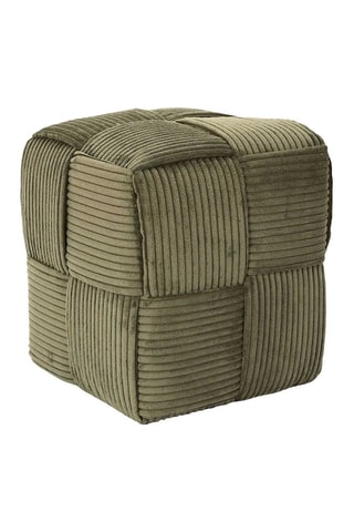 Pouf Scott - Vert foncé - Toucher velours côtelé