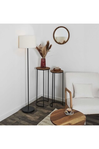 2 tables d'appoint gigognes - Marron et noir