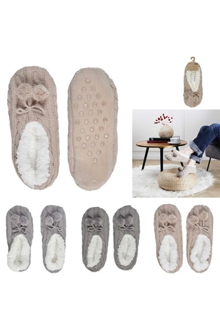 Chaussons fourrés antidérapants - Modèle aléatoire