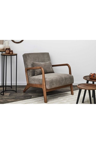 Fauteuil Scott - Taupe et naturel
