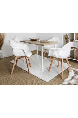 2 fauteuils - Naturel et blanc