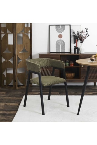 2 fauteuils Scott - Vert foncé - Toucher velours côtelée