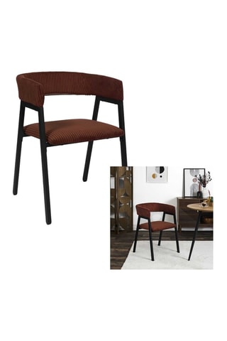 2 fauteuils Scott - Rouge brique - Toucher velours côtelée