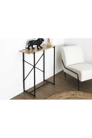 Console Loka - Imitation bois clair et noir
