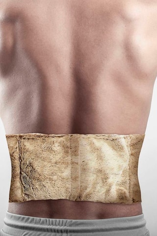 Ceinture pour lombaires avec perles de céramique - Marron clair
