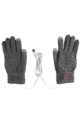 Gants tactiles chauffants - Gris foncé chiné