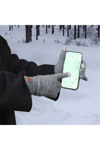Gants tactiles chauffants - Gris foncé chiné