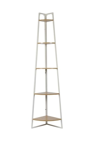 Etagère d'angle - Blanc et beige