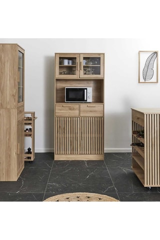 Buffet  4 portes - Portes en verre - 80 x 172 x 40 cm