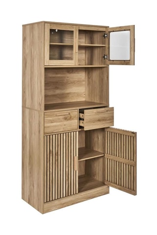 Buffet  4 portes - Portes en verre - 80 x 172 x 40 cm