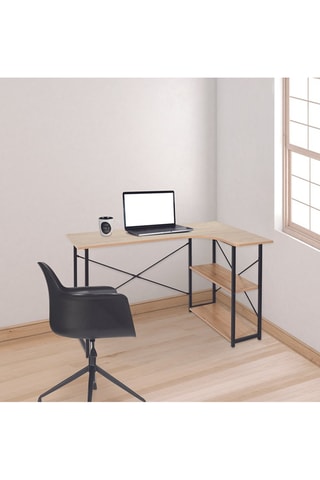 Bureau d'angle - Noir et imitation bois