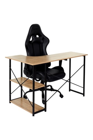 Bureau d'angle - Noir et imitation bois