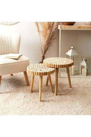 2 tables basses gigogne Rondin - 
Naturel