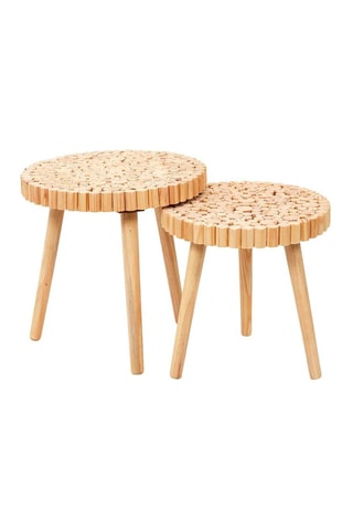 2 tables basses gigogne Rondin - 
Naturel