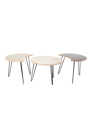 3 tables d’appoint - Beige et noir