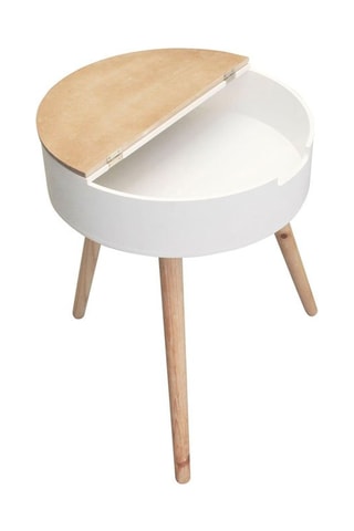 Table coffre - Blanc et naturel