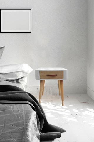 Table de chevet 1 tiroir - Blanc