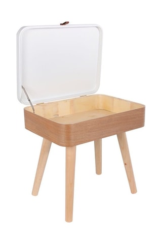 Table de chevet - Naturel et blanc