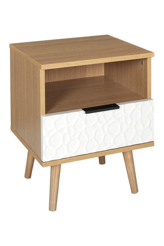 Table de chevet - Blanc et naturel