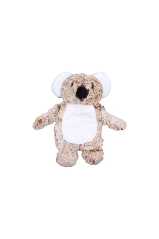 Bouillotte peluche avec perles de céramique - Marron clair et blanc