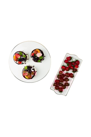 Plat de service en porcelaine - 34 x 13 cm