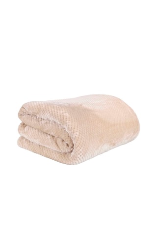 Plaid poncho - Beige et blanc - 180 x 220 cm