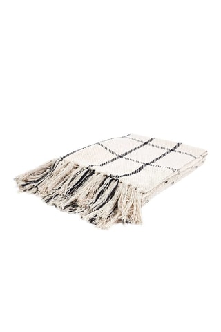 Plaid - Beige et noir - 125 x 150 cm