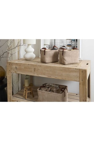 3 paniers de rangement en velours - Taupe