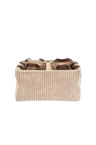 3 paniers de rangement en velours - Taupe