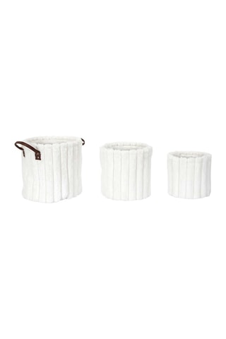 3 paniers de rangement - Blanc