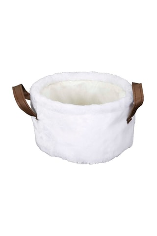 3 paniers effet fourrure - Blanc