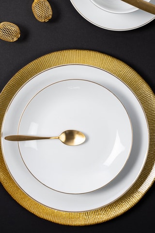 6 assiettes plates en céramique et porcelaine - 26 cm