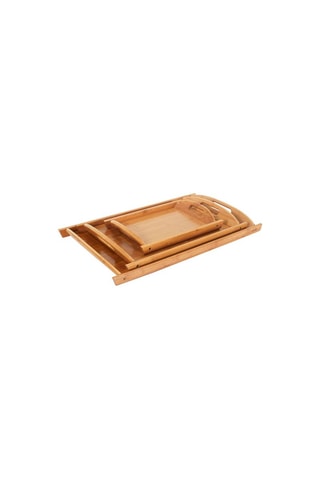 3 plateaux en bambou - 34 x 5 x 52,4 cm