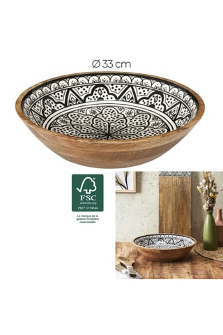Saladier en bois de manguier Dune - 33 cm