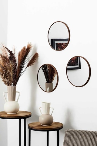 3 miroirs Toronto - 26,3 x 26,3 x 1, 3 cm - Marron