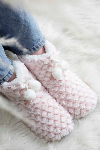 Chaussettes Sherpa Rose