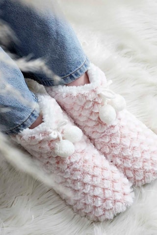 Chaussettes Sherpa Rose