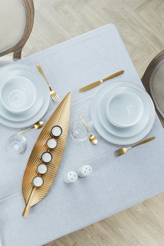 6 assiettes creuses en céramique et porcelaine Liseré doré - 21 cm