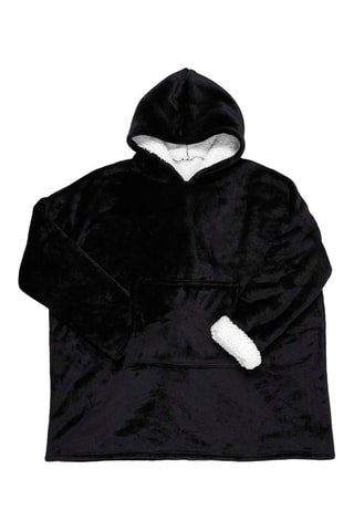 Sweat à capuche doublé sherpa Noir et blanc