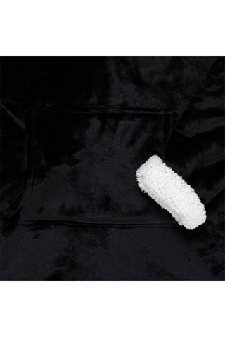 Sweat à capuche doublé sherpa Noir et blanc