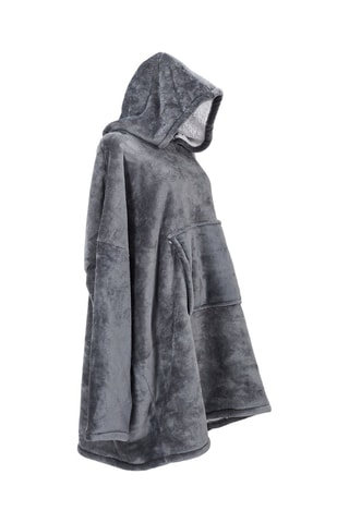 Sweat à capuche intérieur sherpa Gris et blanc - 118 x 85 cm