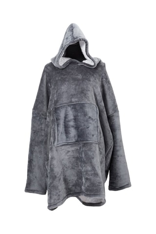 Sweat à capuche intérieur sherpa Gris et blanc - 118 x 85 cm