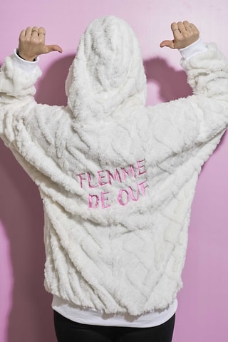 Sweat polaire à capuche - Blanc
