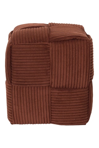 Pouf Scott - Terracotta - Toucher velours côtelé