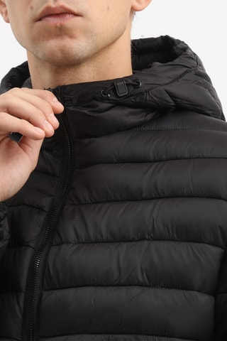 Gewatteerde Jas met Capuchon - Zwart