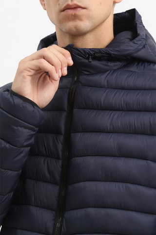 Gewatteerde Jas met Capuchon - Marineblauw